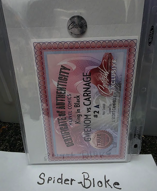 Gwenom vs. Carnage #2-J. Scott Campbell Variant MJ, King in Black - Signed +COA